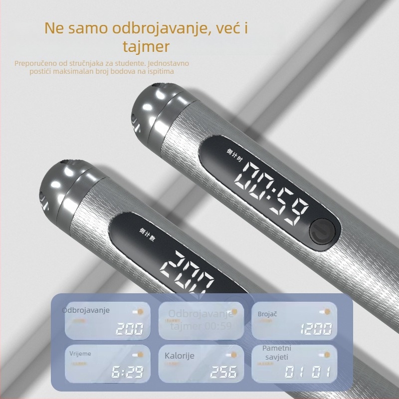 Inteligentno preskakivačko uže s mjerenjem vremena i ponavljanja (Brand: U-POWEX; Bluetooth povezivanje s mobilnom aplikacijom; Mjeri vrijeme i ponavljanja; Pogodno za fitness i trčanje; Za odrasle)