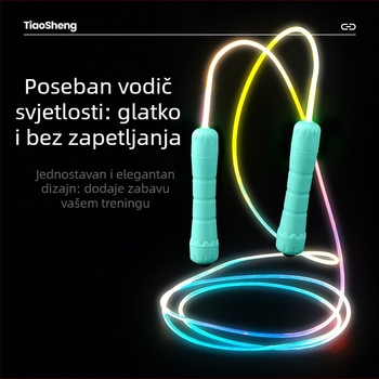 Dječje svjetleće špaga za skakanje, prilagodljiva duljina, ABS materijal, pogodna za unutarnje i vanjske vježbe