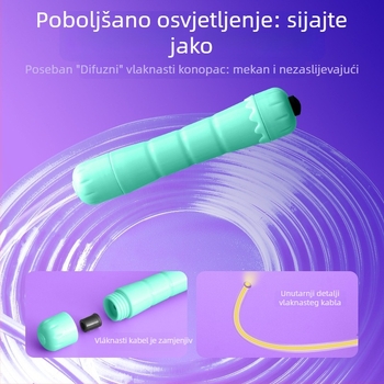 Dječje svjetleće špaga za skakanje, prilagodljiva duljina, ABS materijal, pogodna za unutarnje i vanjske vježbe