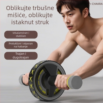 Kotač za trbušnjake – profesionalni jednokolni uređaj za vježbanje, nije sklopiv, 1,25 kg, model 01, za ured/kuću/teretanu