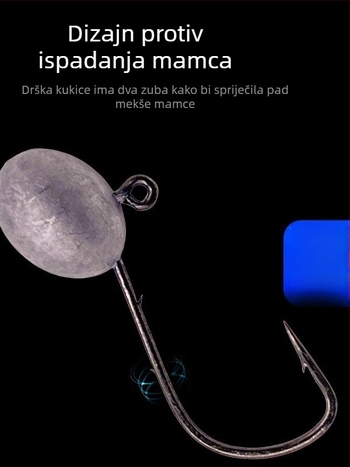 Mingwu udica s olovnom glavom, dvostruko bodljiva za mikro varalicu, paket 50 kom