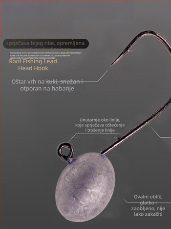 Mingwu udica s olovnom glavom, dvostruko bodljiva za mikro varalicu, paket 50 kom