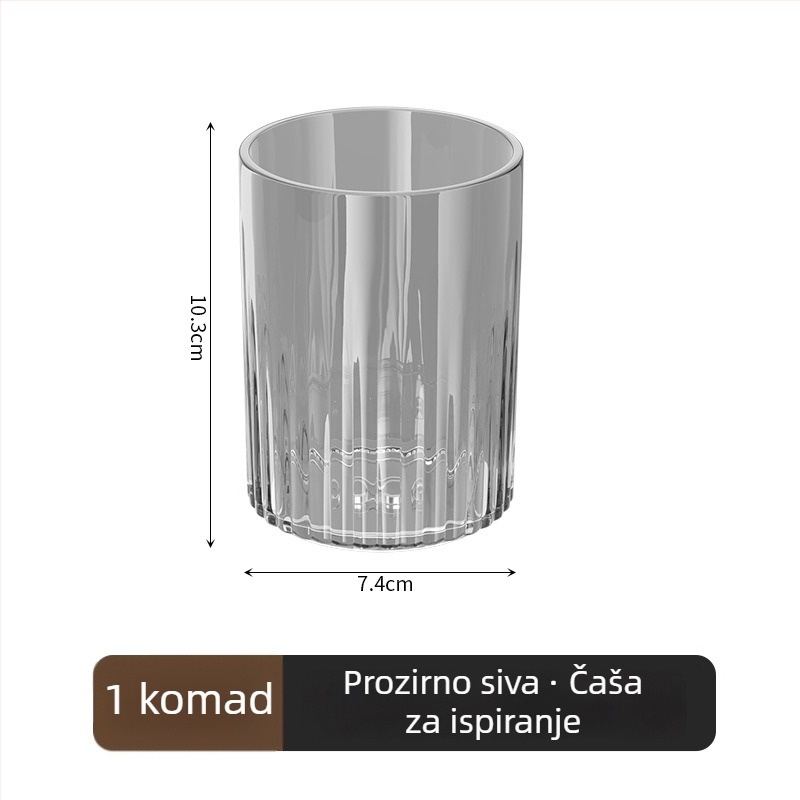 Držač za četkicu s invertnim dizajnom protiv prašine, bez bušenja, kristalno staklo, mehanizam istiskivanja paste za zube