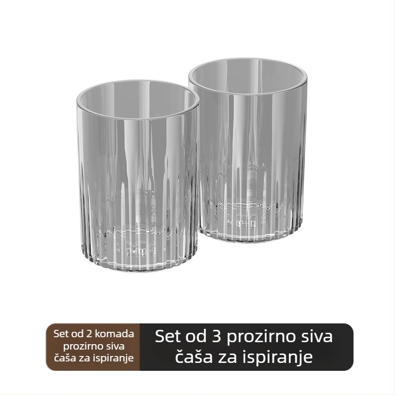 Držač za četkicu s invertnim dizajnom protiv prašine, bez bušenja, kristalno staklo, mehanizam istiskivanja paste za zube