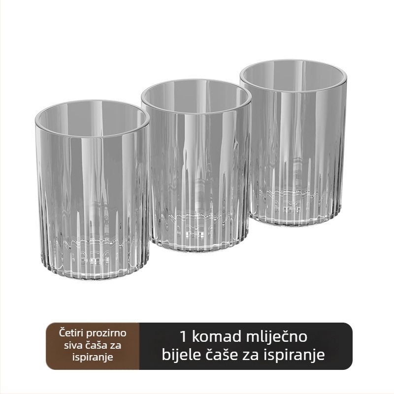 Držač za četkicu s invertnim dizajnom protiv prašine, bez bušenja, kristalno staklo, mehanizam istiskivanja paste za zube