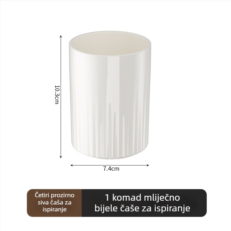 Držač za četkicu s invertnim dizajnom protiv prašine, bez bušenja, kristalno staklo, mehanizam istiskivanja paste za zube