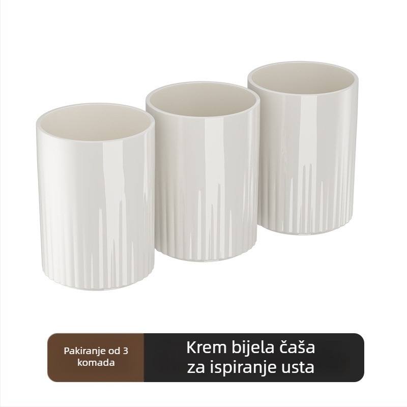 Držač za četkicu s invertnim dizajnom protiv prašine, bez bušenja, kristalno staklo, mehanizam istiskivanja paste za zube