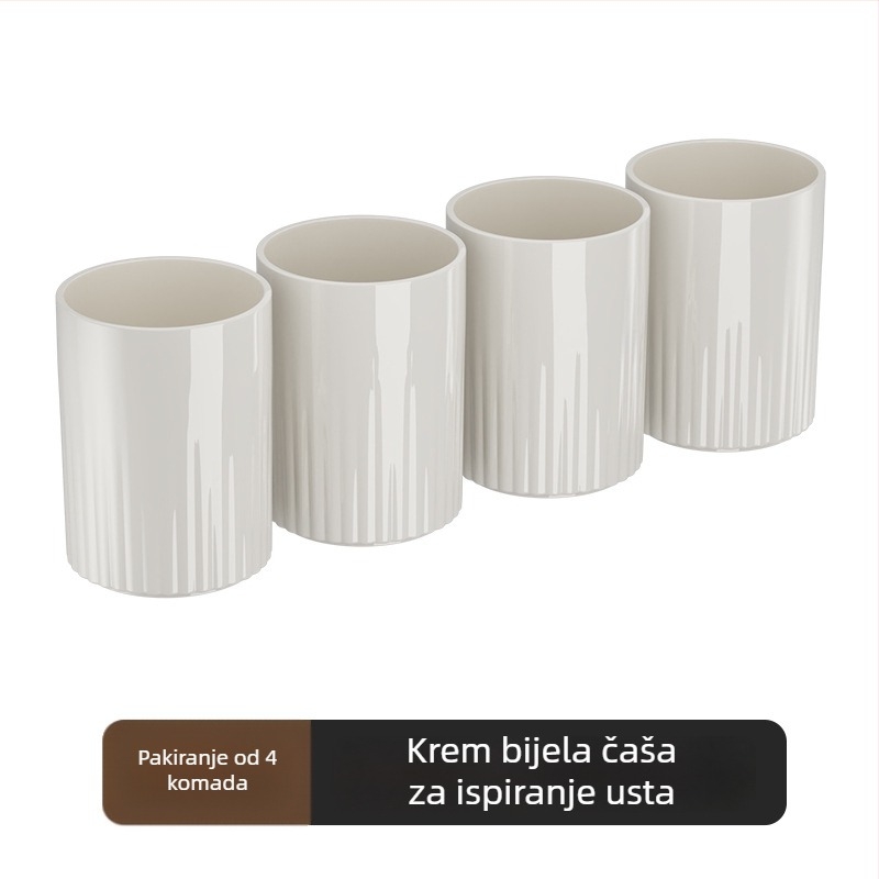 Držač za četkicu s invertnim dizajnom protiv prašine, bez bušenja, kristalno staklo, mehanizam istiskivanja paste za zube