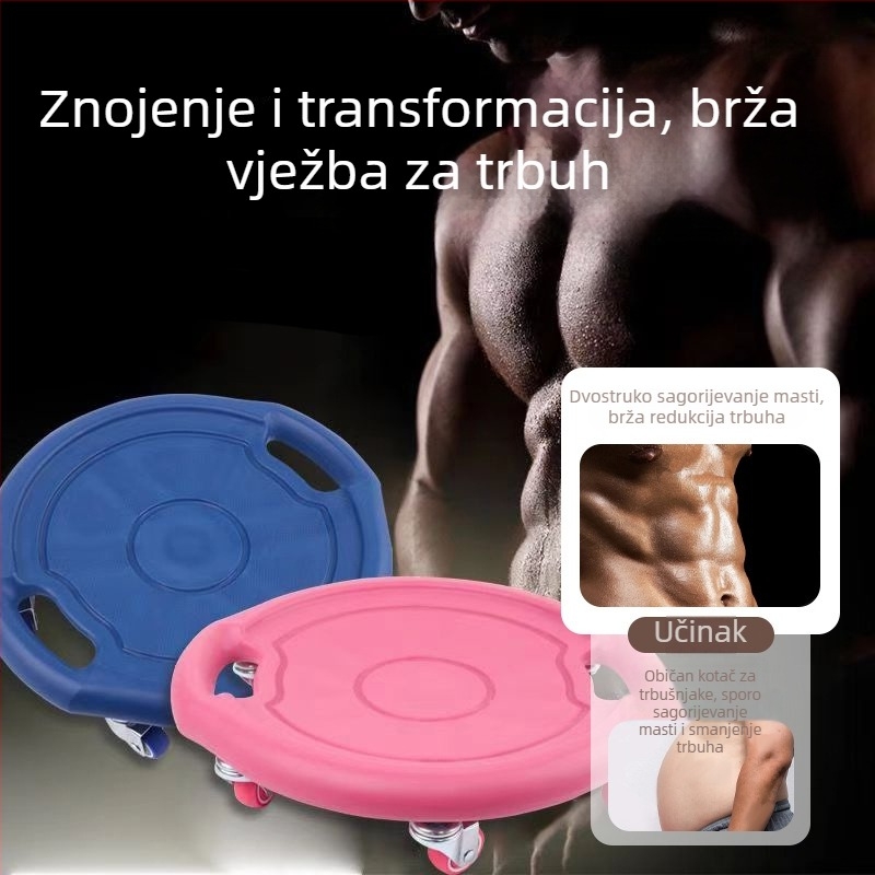 Disk za trbušne mišiće - dizajn sa šest kotača, dvostruko ojačani kotači (3 kg, Huida, dizajn sa šest kotača, dvostruko ojačani kotači)