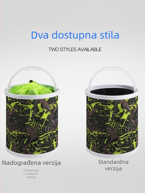 Sklopiva platnena kanta za ribolov s mrežom protiv skakanja (Materijal: platno; Tip: sklopivi; Značajka: mreža protiv skakanja)