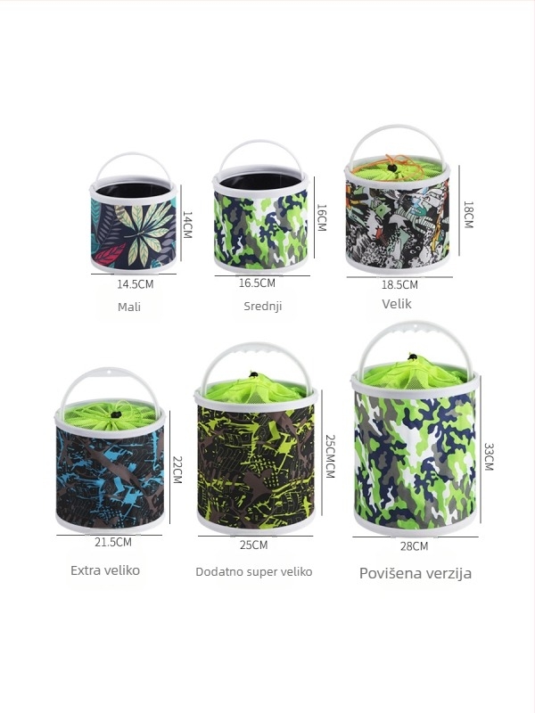 Sklopiva platnena kanta za ribolov s mrežom protiv skakanja (Materijal: platno; Tip: sklopivi; Značajka: mreža protiv skakanja)