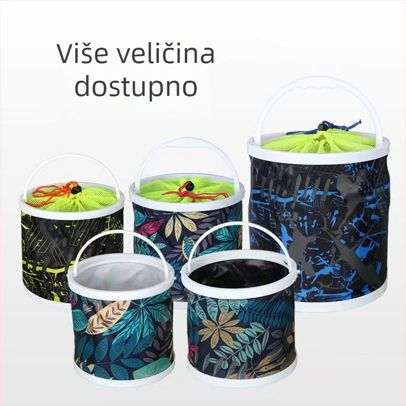 Sklopiva platnena kanta za ribolov s mrežom protiv skakanja (Materijal: platno; Tip: sklopivi; Značajka: mreža protiv skakanja)