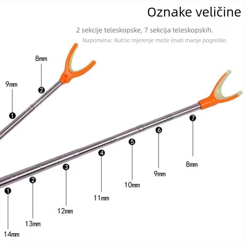 Nerđajući čelični teleskopski držač za štapove za pecanje, dvostruke namjene, s postavljanjem na tlo i stražnjim vješanjem