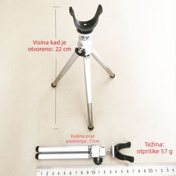Držač za štap za ledeni ribolov, sklopivi, od aluminijsko-magnezijskog legura, trokutasti dizajn