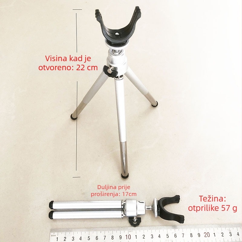 Držač za štap za ledeni ribolov, sklopivi, od aluminijsko-magnezijskog legura, trokutasti dizajn