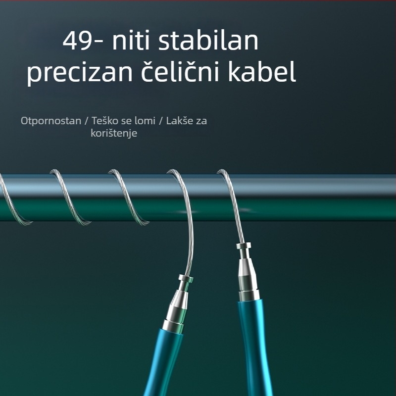 Skakač s čeličnim užetom, automatskim zaključavanjem, prilagodljiv, dvostruki ležajevi, duljina 3 m