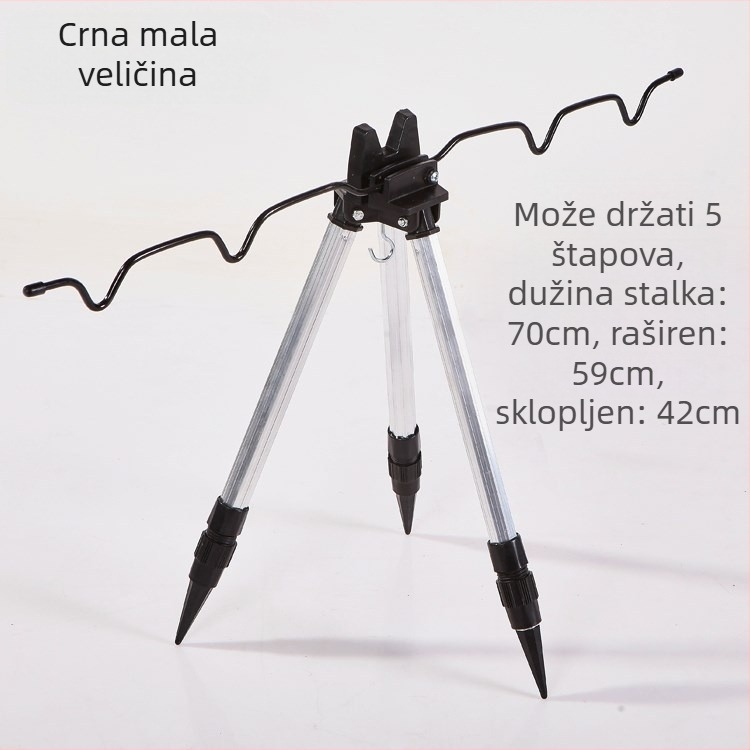 Teleskopski trokutasti držač za morsku štapu, aluminijska legura, sklopiv, držač za 7 štapova