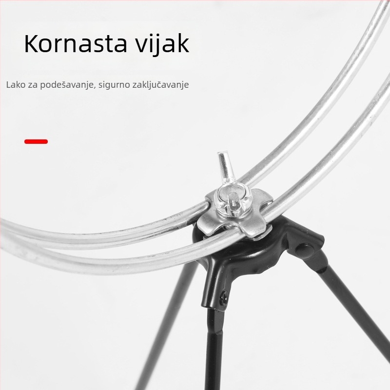 Držač štapa za ledno ribolov, sklopivi trokutasti dizajn, višestruka rotacija, metalni, dvostruka uporaba