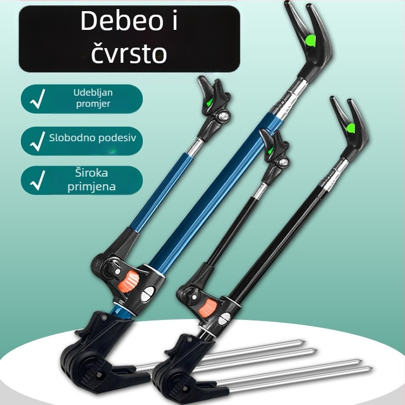 Stojak za štapove od nehrđajućeg čelika, podni držač štapova, sklopivi višefunkcionalni nosač s višesmjernom rotacijom