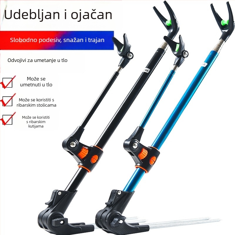 Stojak za štapove od nehrđajućeg čelika, podni držač štapova, sklopivi višefunkcionalni nosač s višesmjernom rotacijom