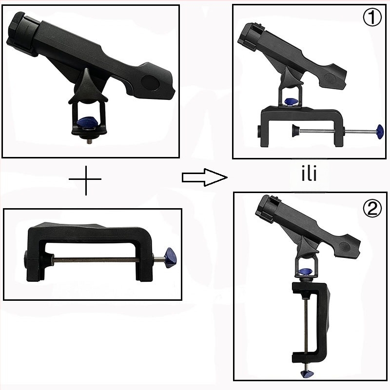 Držač štapova za brodove i kajake s kopčom, 360° podesiv, sklopni, najlonski držač