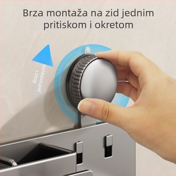 Držač za četkicu za zube sa vakuumskim pričvršivačem na zid, od aluminija, za pohranu paste za zube i istiskivanje paste