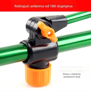 Držač za štapove za ribolov s višestrukom rotacijom, sklopiv, od nehrđajućeg čelika, tip baterija, dvostruka namjena