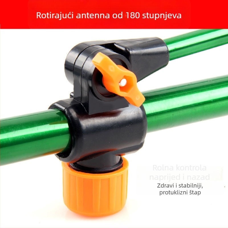 Držač za štapove za ribolov s višestrukom rotacijom, sklopiv, od nehrđajućeg čelika, tip baterija, dvostruka namjena