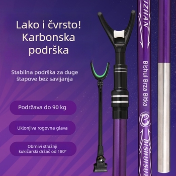 Karbonski držač štapa za ribolov, sklopni, s višestrukom rotacijom, baterijskog tipa