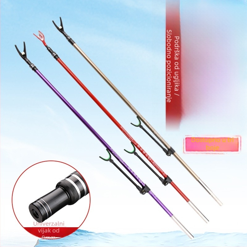 Karbonski držač štapa za ribolov, sklopni, s višestrukom rotacijom, baterijskog tipa