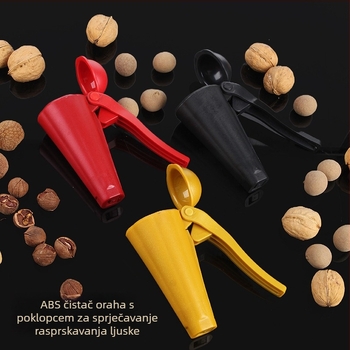 Višenamjenski alat za otvaranje orašastih plodova — klip i lijevak za orahe i lješnjake; tvrda ABS+PP plastika; prilagodljiva obrada; tiskano logo