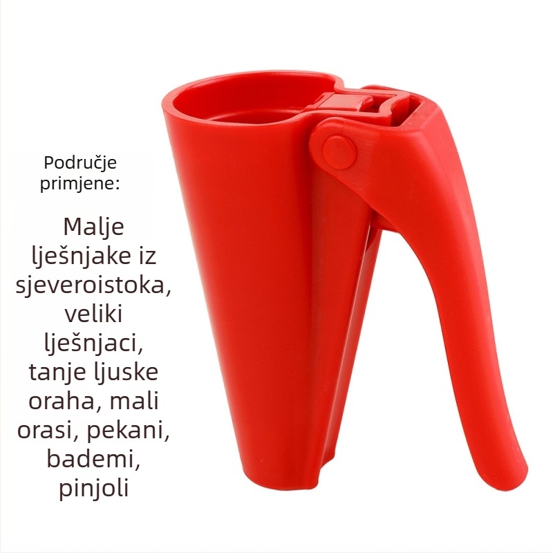 Višenamjenski alat za otvaranje orašastih plodova — klip i lijevak za orahe i lješnjake; tvrda ABS+PP plastika; prilagodljiva obrada; tiskano logo