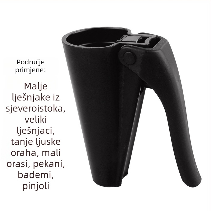 Višenamjenski alat za otvaranje orašastih plodova — klip i lijevak za orahe i lješnjake; tvrda ABS+PP plastika; prilagodljiva obrada; tiskano logo