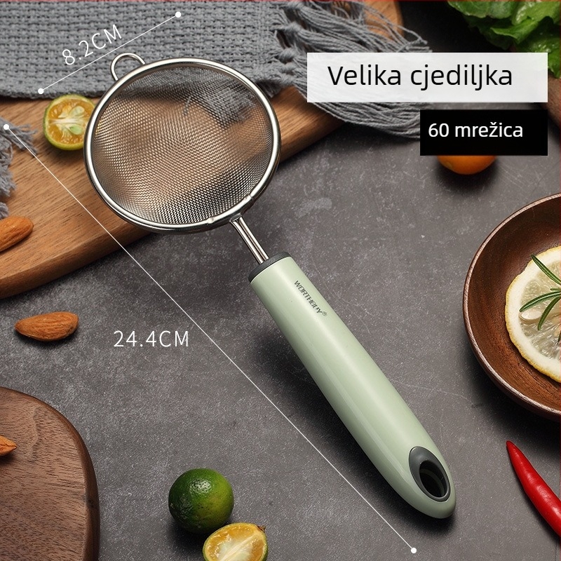 Set kuhinjskih alata – nehrđajući čelik, višenamjenski alati (nož za guljenje, otvarač boca, preša za češnjak, mućkalica za jaja, cjedilo) – Ward Baihui, nordijski stil, Jieyang