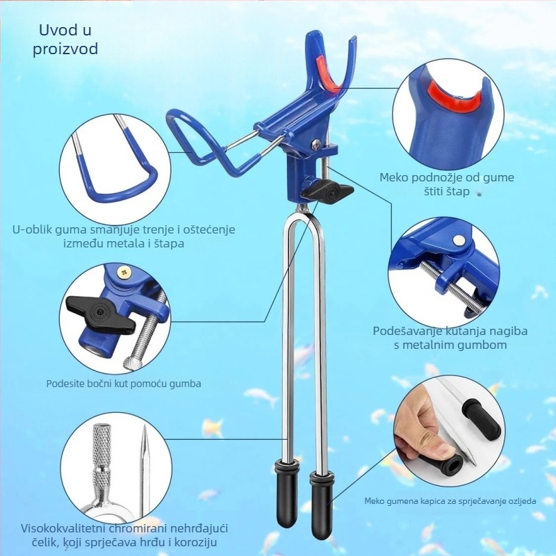 Nehrđajući čelični stalak za štapove s ugrađivanjem u tlo, okret u više smjerova