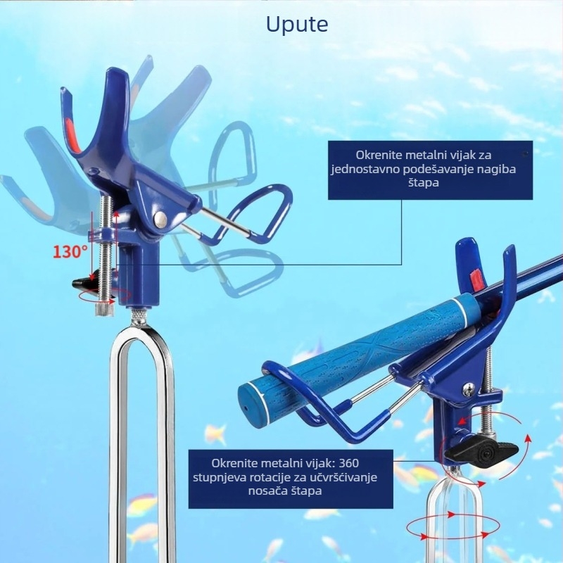 Nehrđajući čelični stalak za štapove s ugrađivanjem u tlo, okret u više smjerova