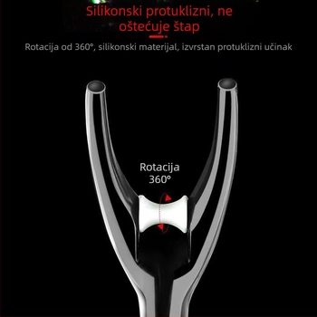 Držač za štap za pecanje od nehrđajućeg čelika, dvostrane namijenjen, 17 mm, sklopivi i rotirajući