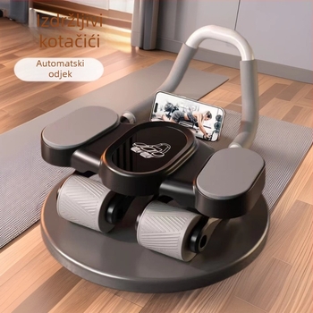 Abdominalni kotač s automatskim povratkom, četverokotač fitness roller za muškarce i žene, nije sklopiv, 1,8 kg, za ured i kuću