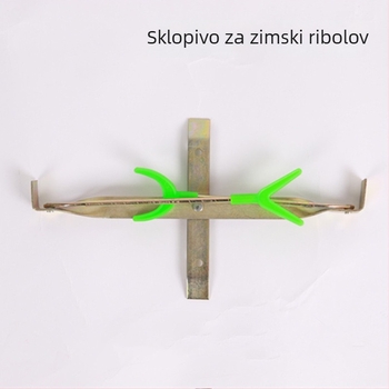 Sklopivi metalni držač za štap za ledeni ribolov, dvostruka glava, podni stativ