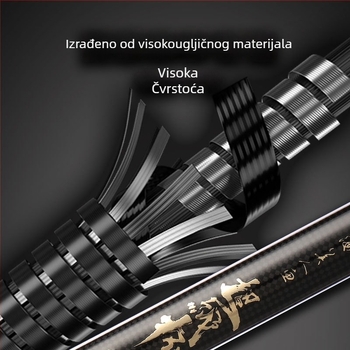 Teleskopski držač štapova za ribolov, okretni u više smjerova, sklopivi, karbonska konstrukcija