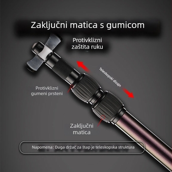 Teleskopski držač štapova za ribolov, okretni u više smjerova, sklopivi, karbonska konstrukcija