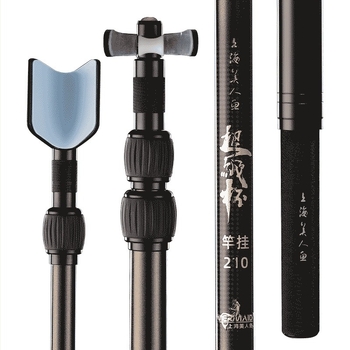Teleskopski držač štapova za ribolov, okretni u više smjerova, sklopivi, karbonska konstrukcija
