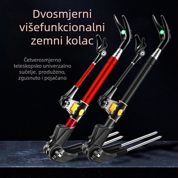 Držač štapa za ribolov od nehrđajućeg čelika, sklopiva podloga u zemlju, višesmjerna rotacija