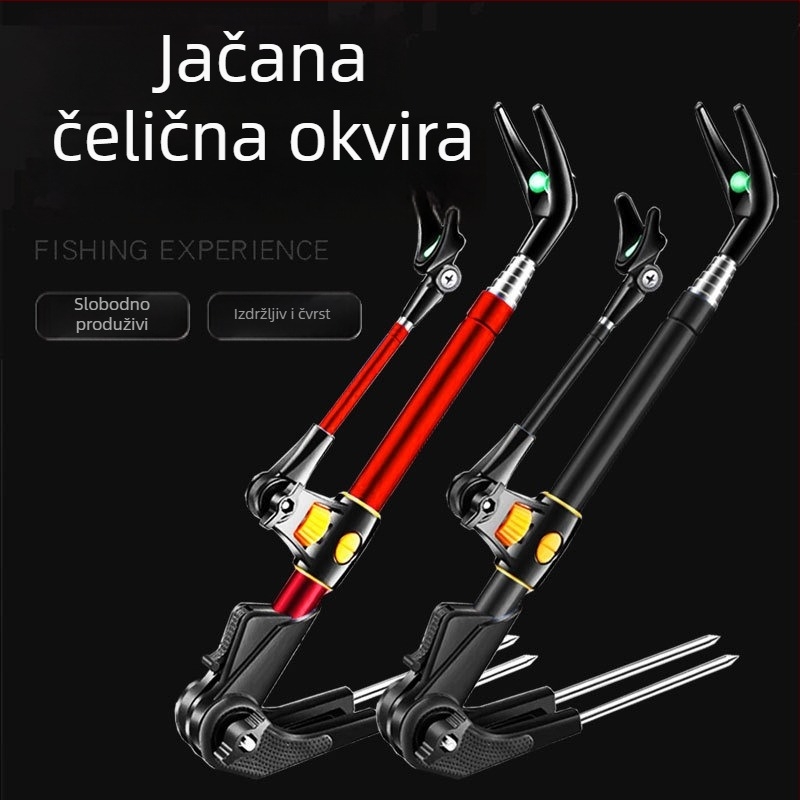 Držač štapa za ribolov od nehrđajućeg čelika, sklopiva podloga u zemlju, višesmjerna rotacija