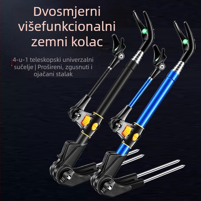 Držač štapa za ribolov od nehrđajućeg čelika, sklopiva podloga u zemlju, višesmjerna rotacija