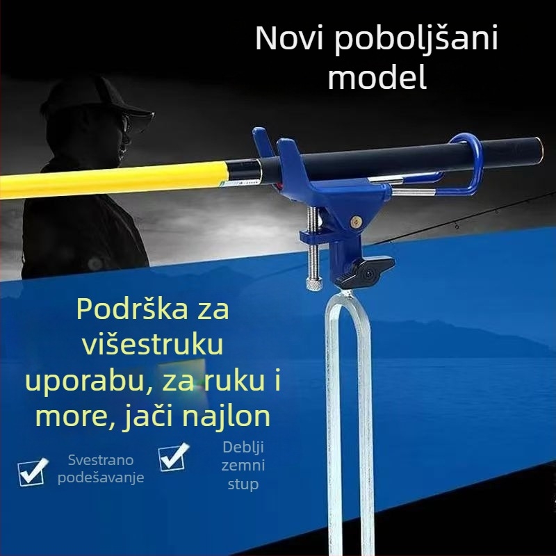 Držač za štapove – nehrđajući čelik, univerzalni nosač, ugradnja u tlo, višenamjenski stalak za morski i ručni štap