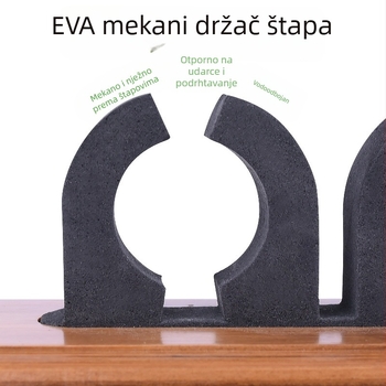 Zidni stalak za ribolovne štapove, vertikalni držač s višestrukim rupama, 7 ili 10 odjeljaka