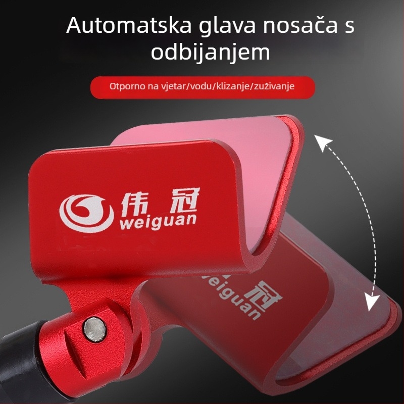 Univerzalna glava nosača od aluminijskog legura s automatskim vraćanjem, višedirekcijska rotacija, sklopiva; kompatibilna s prednjom vilicom i nosačem