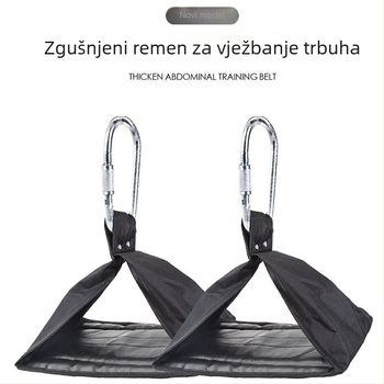 Trener za trbušnjake s visećim remenom na vodoravnoj prečki, sklopivi fitness uređaj, model 0022, brenda U-shaped/Premium, pogodan za ured, vani i kod kuće, težina 1.1 kg