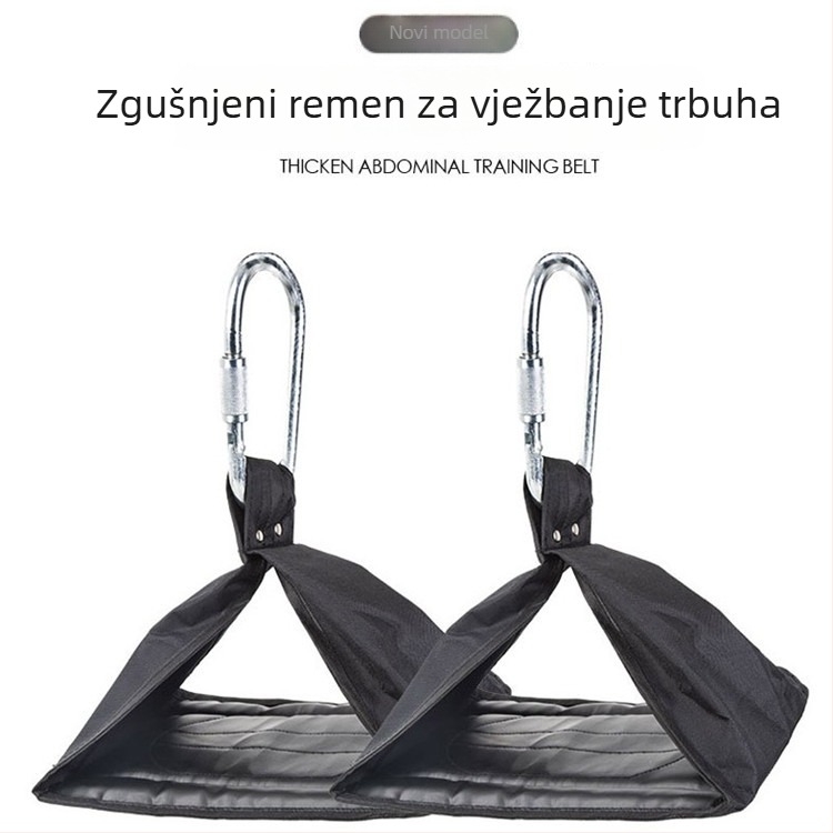 Trener za trbušnjake s visećim remenom na vodoravnoj prečki, sklopivi fitness uređaj, model 0022, brenda U-shaped/Premium, pogodan za ured, vani i kod kuće, težina 1.1 kg